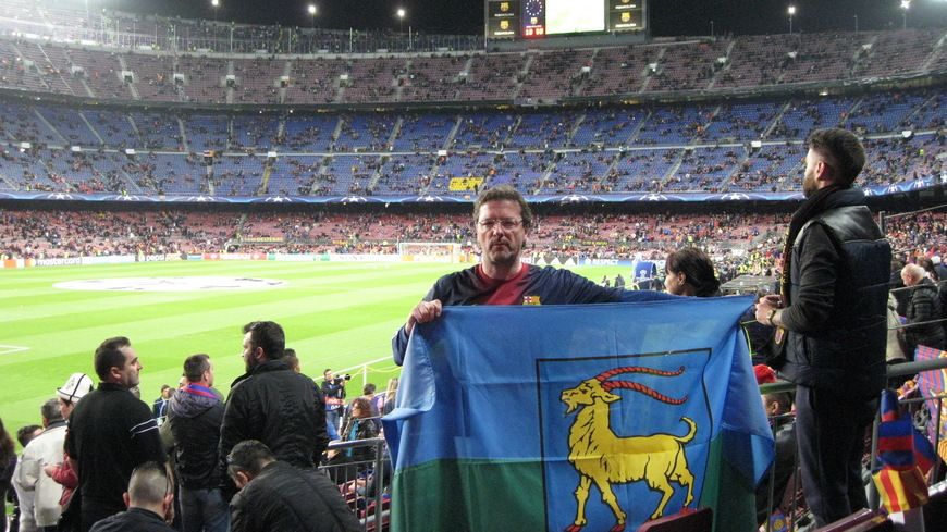 Istarska zastava na stadionu u Kataloniji