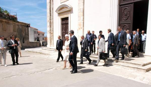 Premijerka Kosor je obišla Crkvu sv. Blaža.