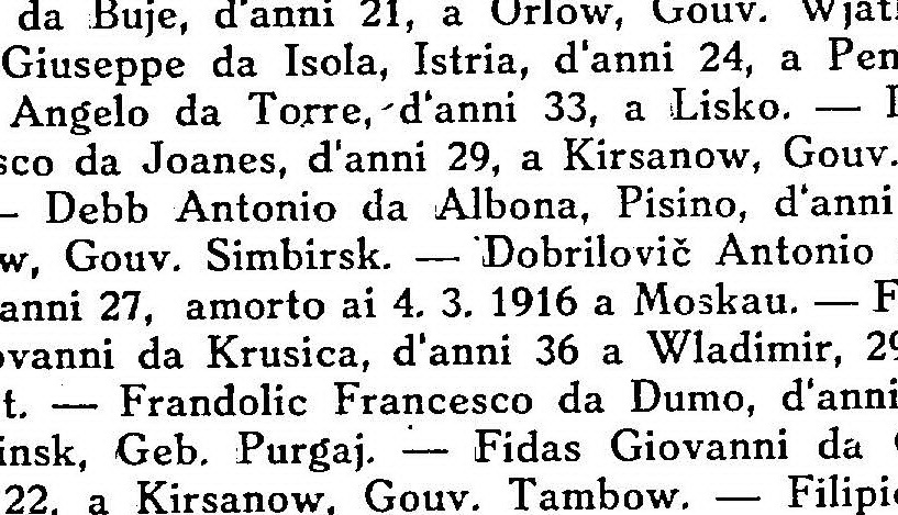 Koja su imena nosili Istrijani prije sto godina?