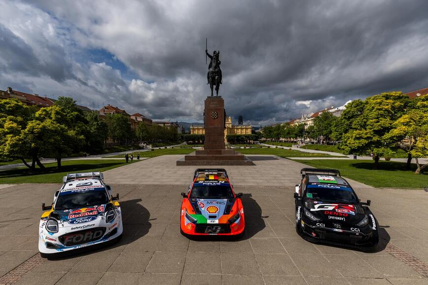 WRC automobili na zagrebačkom Trgu Kralja Tomislava (FOTO: Igor Kralj/PIXSELL)