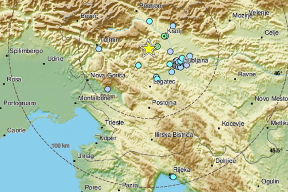 Potres jačine 3.6 u Sloveniji, osjetio se i u Istri i Rijeci