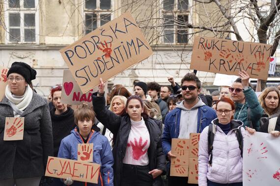 Pulski studenti na mirnom skupu podrške kolegama iz Srbije