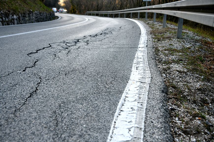 Oštećenje na cesti Labin - Rabac