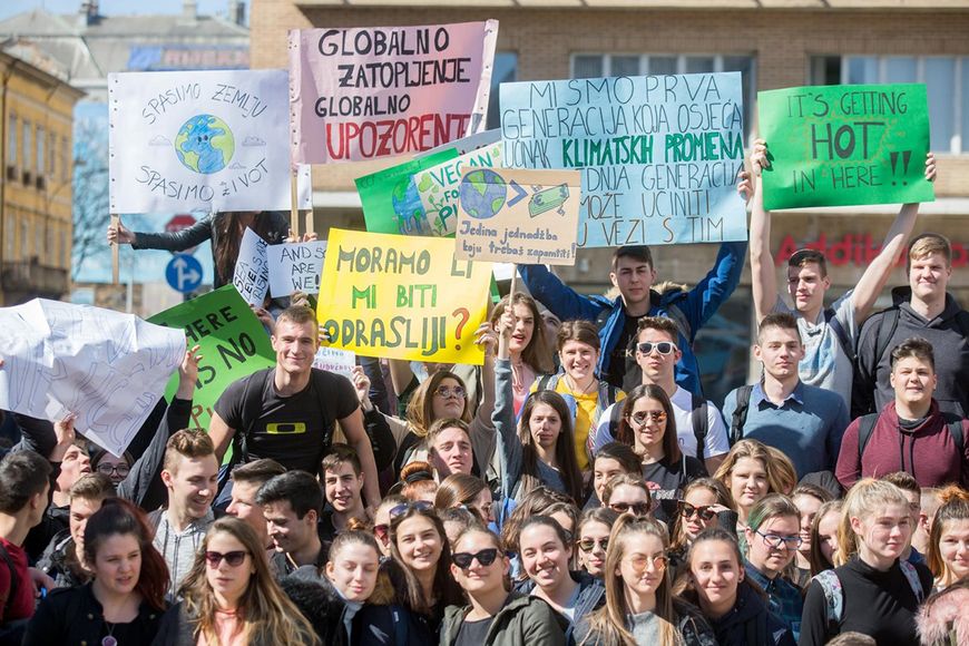 Učenici su u Rijeci i drugdje u Hrvatskoj 22. ožujka prosvjedovali pod motom "Klimatske promjene traže naše promjene", ali po pitanju Uljanika su stvari očito nešto drukčije (foto: Nel Pavletić/PIXSELL)