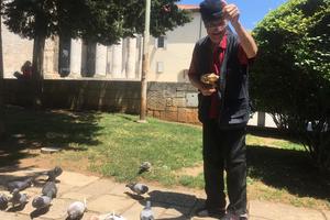 Oporavio se od nesreće: Mujo iz Pule ponovno hrani golubove