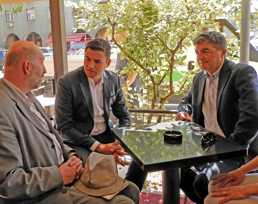 Marino Baldini, Davor Bernardić i Željko Ernečić u Labinu 2017. godine (foto: Kristian Stepčić Reisman)