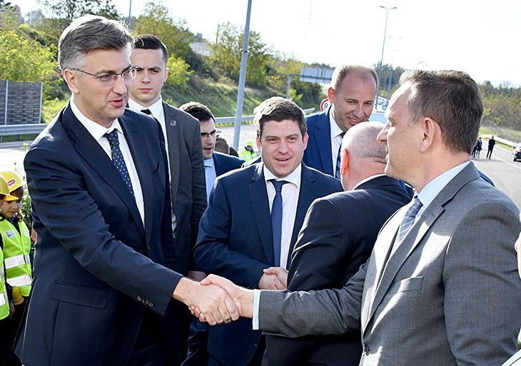 Ministar prometa Oleg Butković i premijer Andrej Plenković na gradilištu Ipsilona (foto: Roberto Matković)