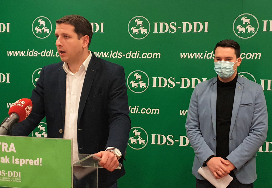 Saborski zastupnik IDS-a Marin Lerotić i predsjednik Kluba mladih IDS-a Alen Gržinić 