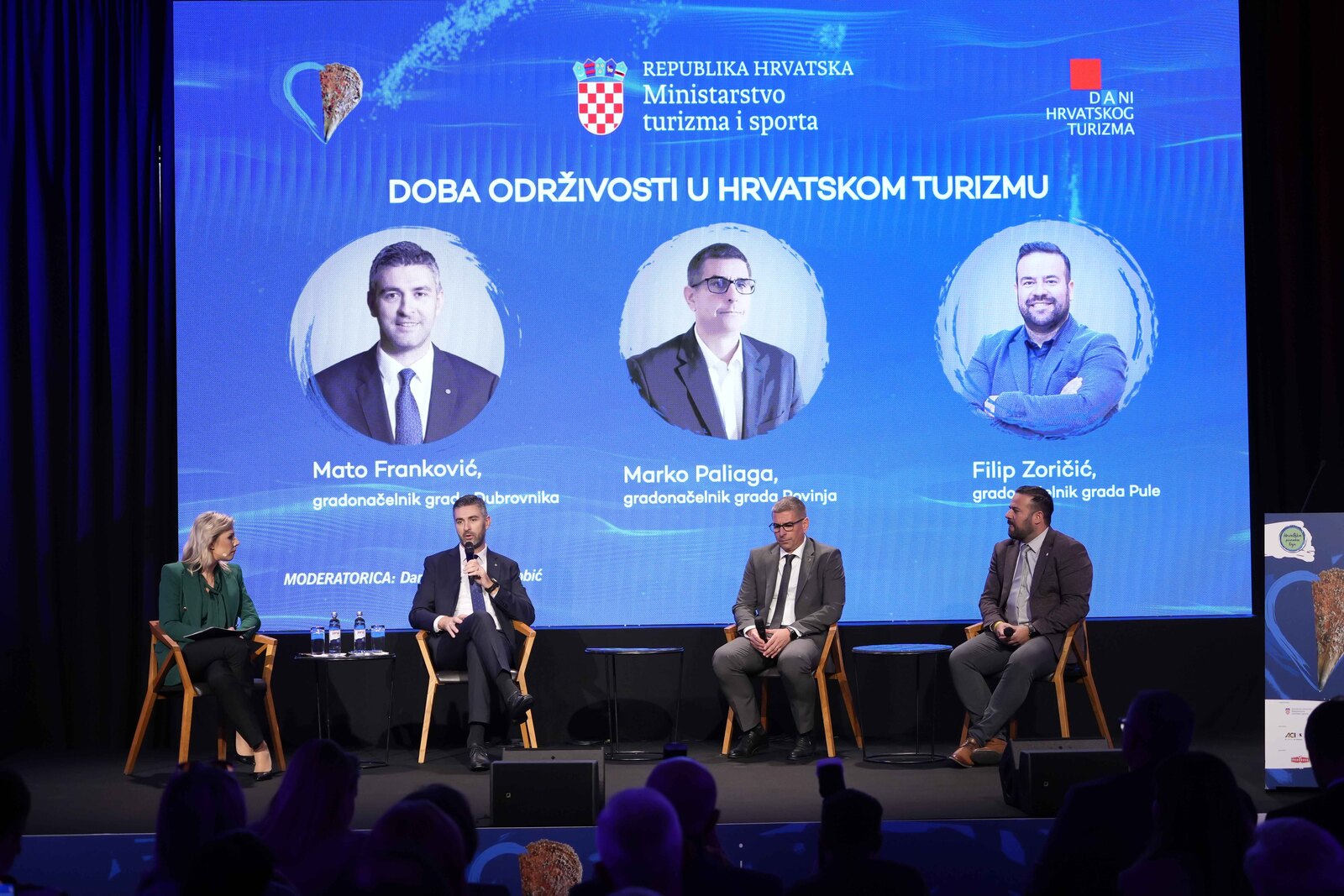 Mato Franković, Marko Paliaga, Filip Zoričić i moderatorica Damira Gregoret Bobić