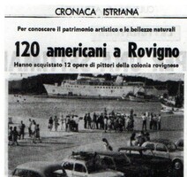 Članak u La Voce del Popolo 1969. godine - Amerikanci došli kruzerom Liburnia i kupili 20 slika 