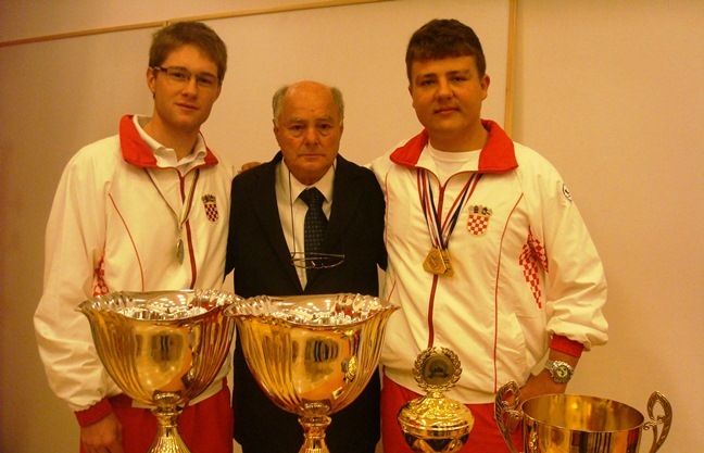 Stefano Erman, trener Borivoj Benda i Manuel Korlevic