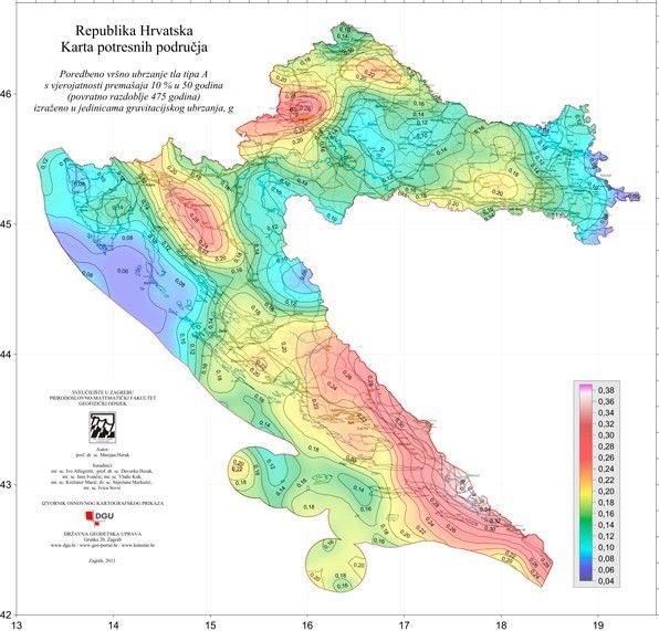 Karta potresnih područja